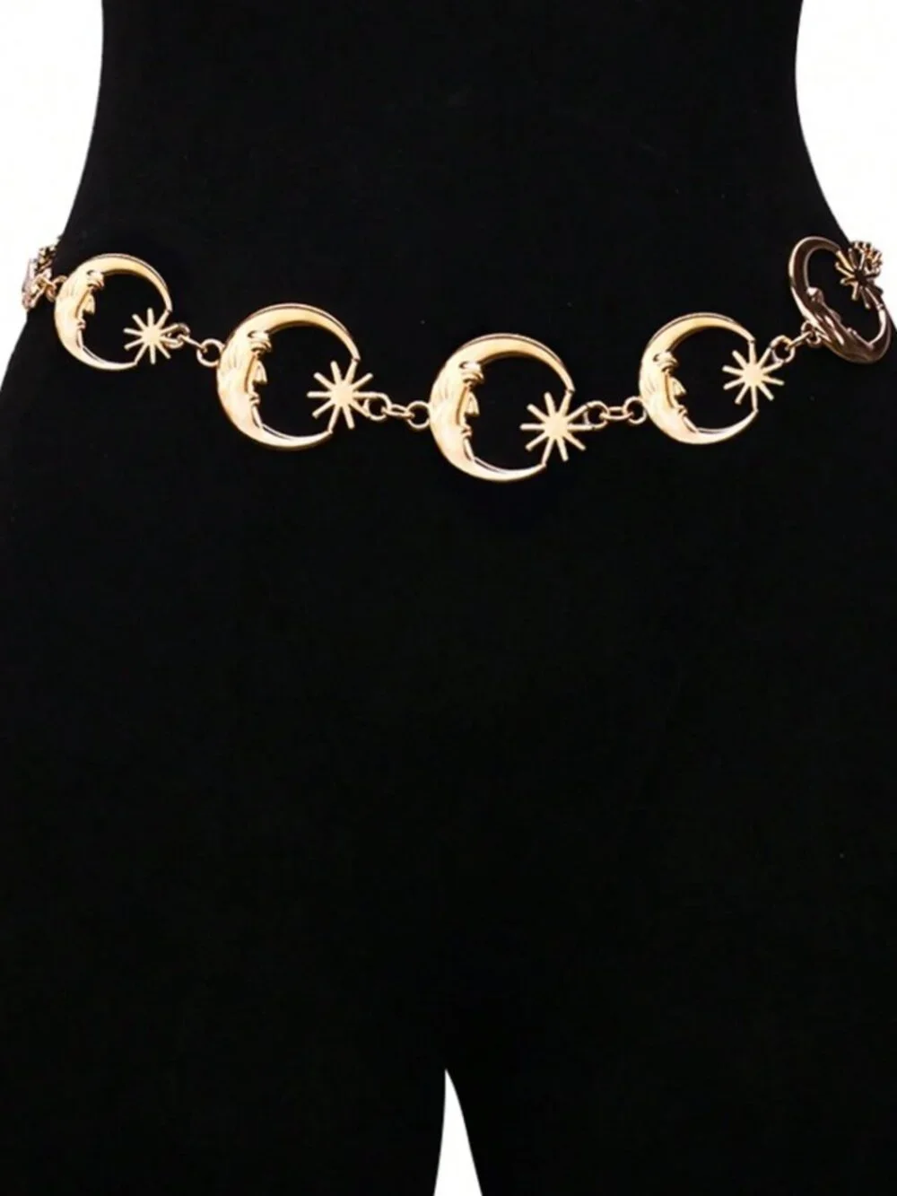 Gold Chain Chunky Boho Moon Sun Waist Belt XS to L Adjustable Celestial whimsy